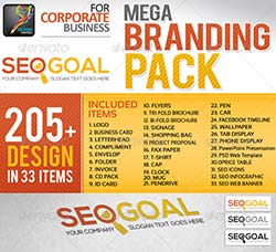 完整的企业品牌形象识别系统(SEO优化行业)：SEO Goal SEO Agency Business Mega Bra